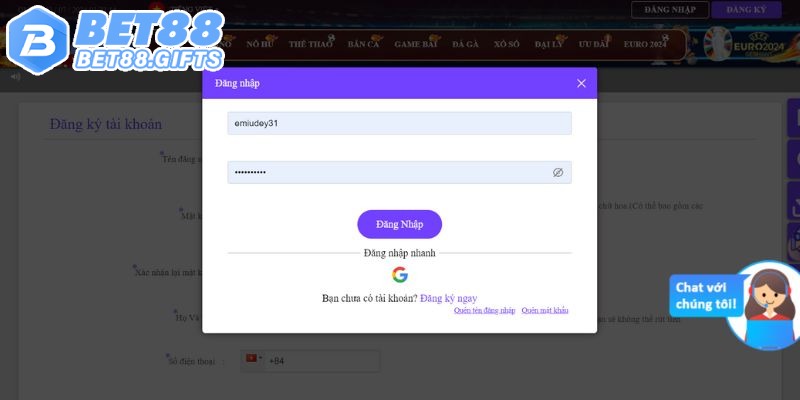 Đăng Nhập Bet88 Mỗi Ngày Để Trải Nghiệm Cá Cược Đỉnh Cao 3 Các bước đăng nhập Bet88 một phát ăn ngay